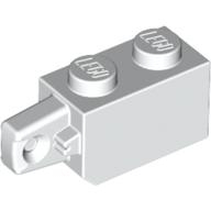 Lego kostka (kostička) 1x2 s pantem svisle, bílá (4256321)